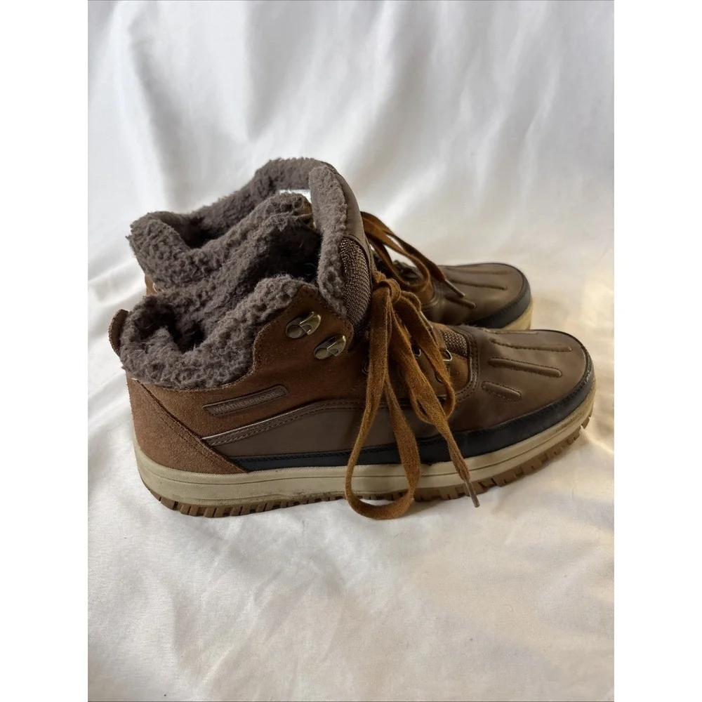 Weatherproof Men's 10 Landon Leather Winter Snow‎ Boots Brown 1527213